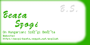 beata szogi business card